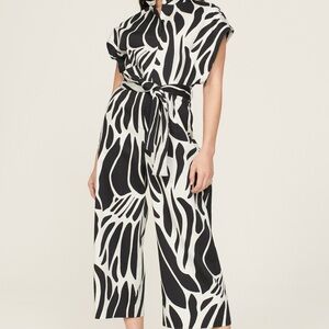 Natori Zebra Print Black and White Jumpsuit